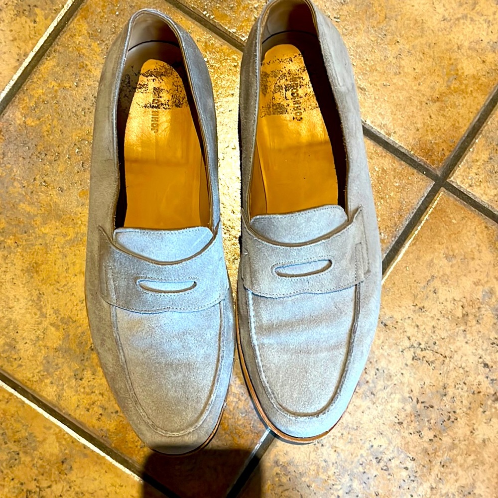 John Lobb beige Suede Loafers